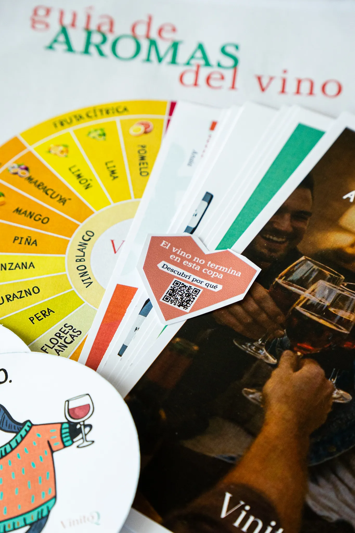 Fichas explicativas y guía de aromas de Vinito Q